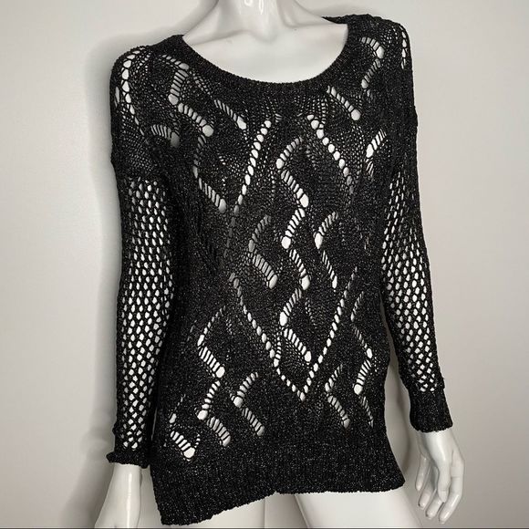 Loose Crochet Knit Sparkle Sweater XS - Picture 4 of 13